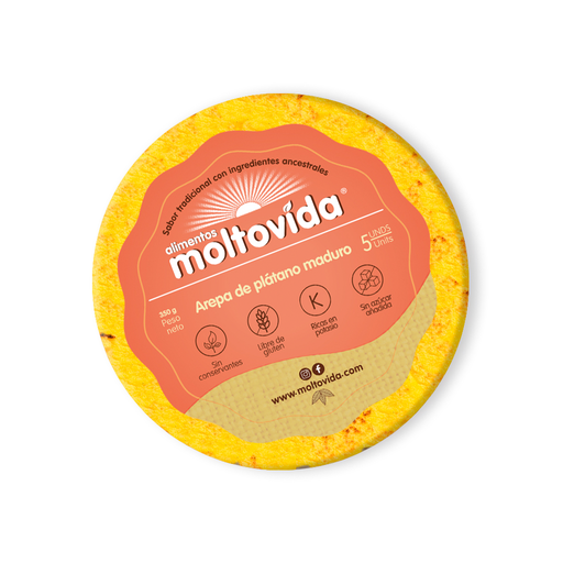 [054559] Arepa De Plátano Maduro Moltovida 5 Unidades 350Gr