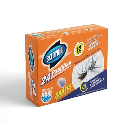 [054589] Insecticida Extermin 24 Pastillas Gratis Aparato Eléctrico