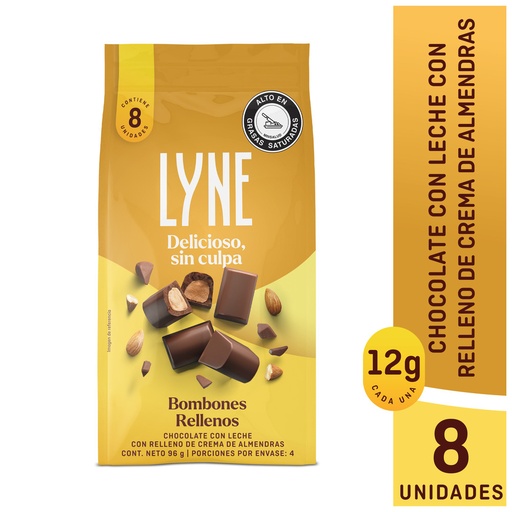 [054622] Bombones Rellenos Lyne Con Chocolate Con Leche 96Gr