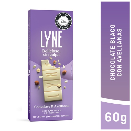 [054624] Chocolate Lyne Blanco Con Avellanas 60Gr