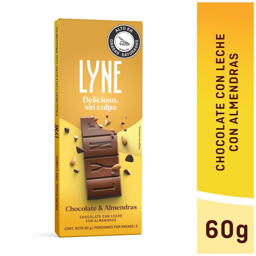 [054625] Chocolate Lyne Con Leche Con Almendras 60Gr