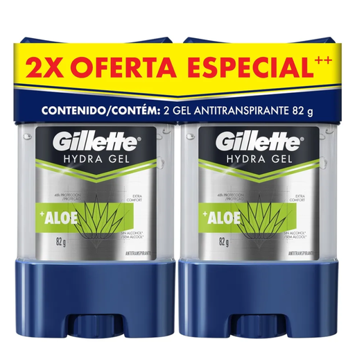 [054665] Desodorante Gillette Hidra Gel Aloe 82Gr 2 Unidades Super Ahorro