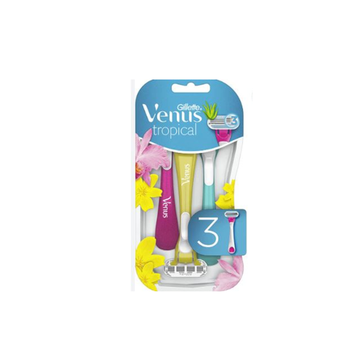 [054666] Maquina Depilar Venus Tropical Desechable 3 Unidades