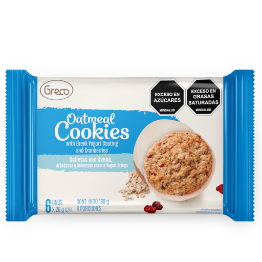 [054686] Galleta Integral Greco Avena Arándanos Y Base Sabor A Yogurt Griego 6Und 168Gr