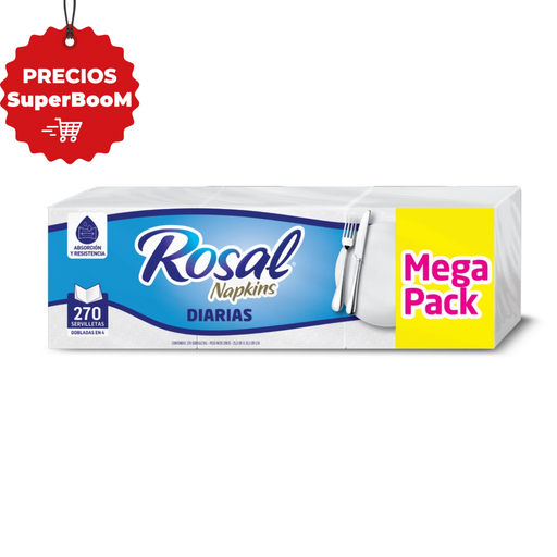 [054693] Servilleta Rosal Blanca Mega Pack 270 Unidades