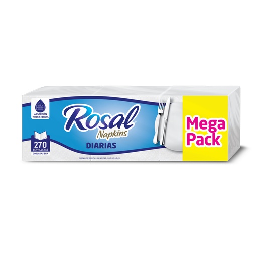 [054693] Servilleta Rosal Blanca Mega Pack 270 Unidades