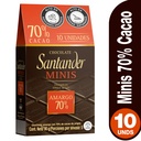 Chocolate Santander Minis Amargo 70% 10 Unidades 90Gr