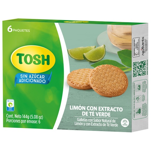[054737] Galletas Tosh Limón Con Extracto De Té Verde 6 Unidades 144Gr