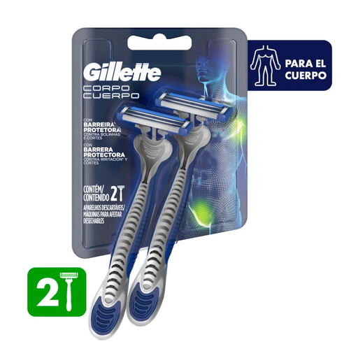 [054797] Maquina Afeitar Gillette Para El Cuerpo 2 Unidades