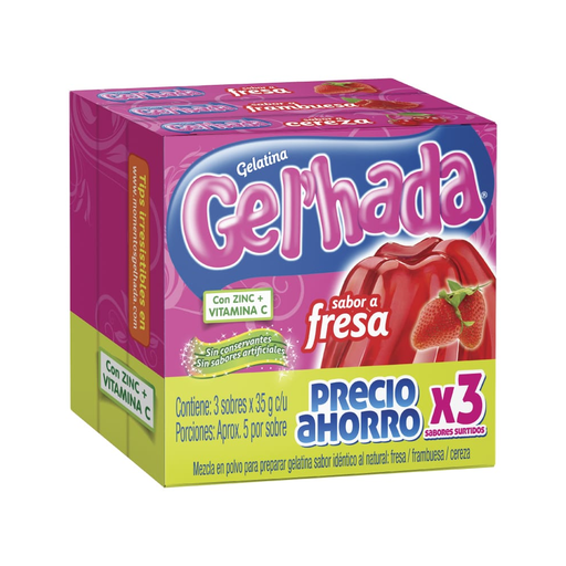 [054799] Gelatina Gel'Hada Surtida 3 Unidades 105Gr