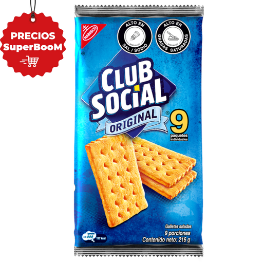[054819] Galletas Club Social Original Paquete 9 Unidades 216Gr