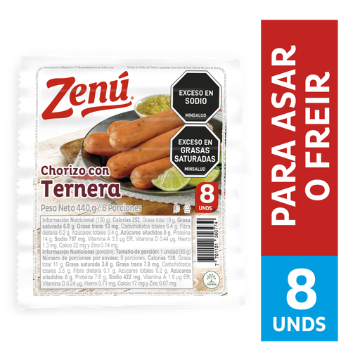 [054870] Chorizo Con Ternera Zenú 440Gr
