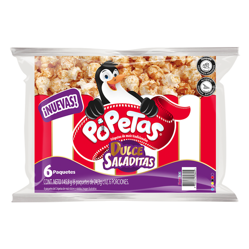 [054840] Popetas Dulce Saladitas 6 Paquetes 145.8Gr