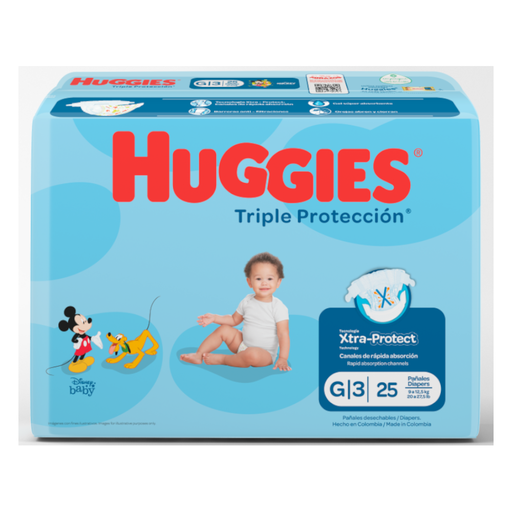 [054844] Pañal Huggies Triple Protección G3 25 Unidades