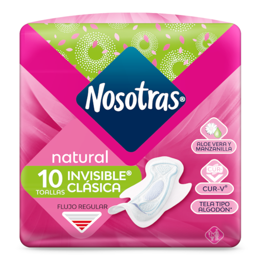 [054887] Toallas Higiénicas Nosotras Natural Invisible Clásica 10 Unidades