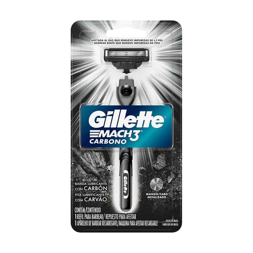 [054852] Maquina Afeitar Gillette Mach3 Carbono