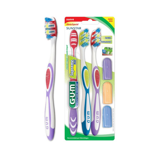 [054864] Cepillo Dental Gum Supreme Max Suave 3 Unidades