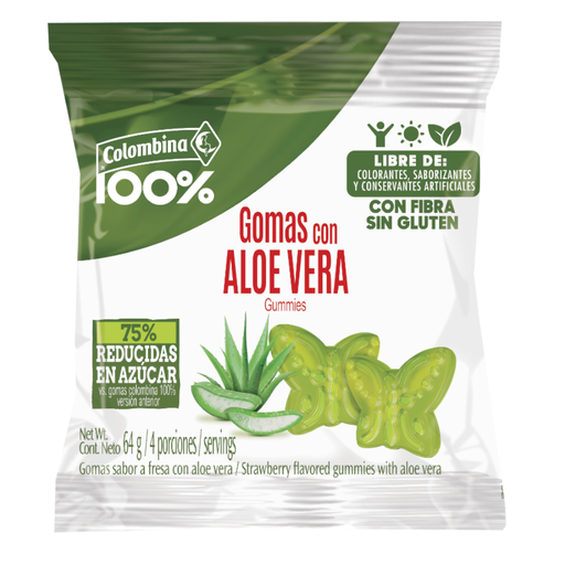 [054883] Gomas Con Aloe Vera Colombina Sabor Fresa 64Gr