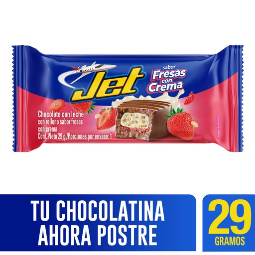 [054888] Chocolatina Jet Fresas Con Relleno Sabor  Fresas Con Crema  29Gr