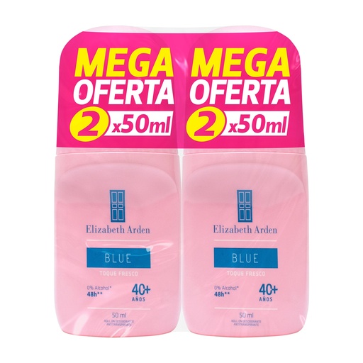 [054901] Desodorante Elizabeth Arden Blue Toque Fresco Roll-on 50Ml 2 Unidades  Precio Especial