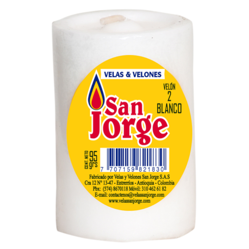 [054917] Velón Blanco #2 San Jorge 95Gr