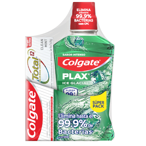 [054918] Enjuague Bucal Colgate Plax Ice Glacial 500Ml + Crema Dental 75Ml