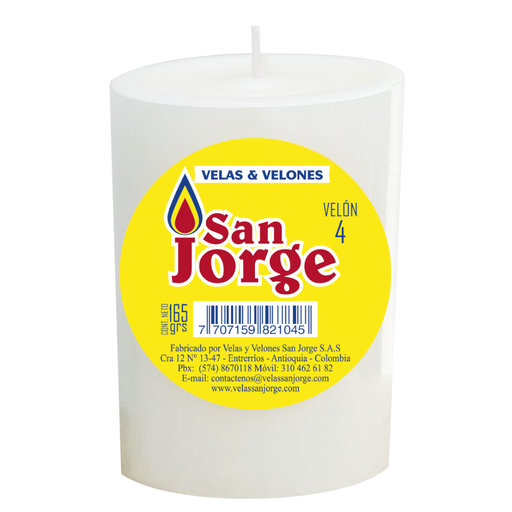 [054919] Velón Blanco #4 San Jorge 165Gr