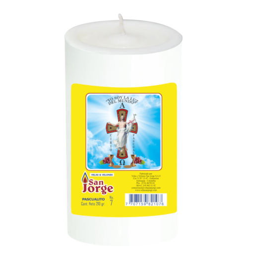 [054921] Velón Blanco #7 San Jorge  210Gr