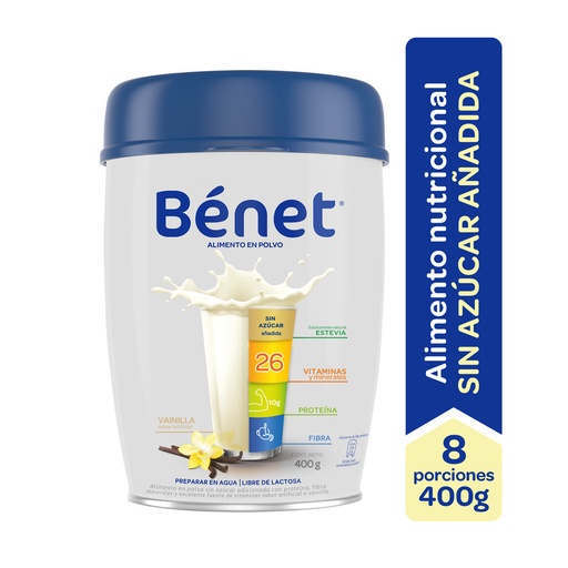 [054936] Bebida Polvo Bénet Vainilla Sin Azúcar Añadida Tarro 400Gr