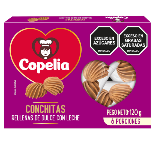 [054946] Conchitas Copelia Rellenas De Dulce Con Leche 6 Unidades 120Gr