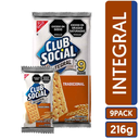 Galletas Club Social Integral Paquetes 9 Unidades 216Gr