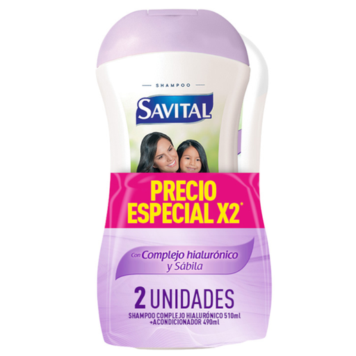 [054893] Shampoo Savital Complejo Hialuronico y Sábila  510Ml + Ac 490Gr