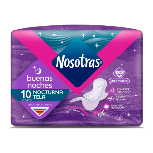[054994] Toallas Higiénicas Nosotras Buenas Noches Nocturna 10 Unidades