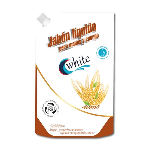 [055022] Jabón Líquido White Manos Y Cuerpo Avena Doypack 1000Ml