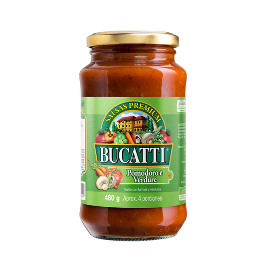 [002782] Salsa Bucatti Pomodoro E Verduras Frasco 480Gr