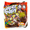 Chupeta Super Pupy Con Relleno Sabor Chocolate 24 Unidades 312Gr