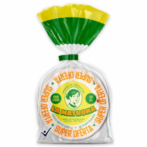 [055035] Arepa Maíz Blanco Con Sal Sonsoneña La Matrona Super Oferta 15 Unidades 1200Gr