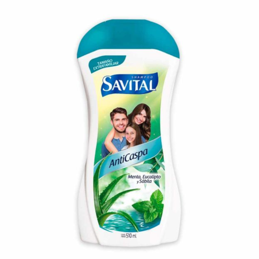 [055077] Shampoo Savital Anticaspa Menta Eucalipto Y Sábila 510Ml