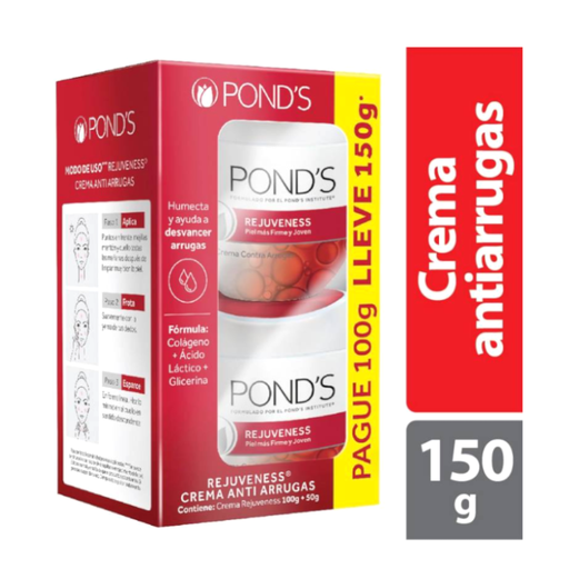 [055082] Crema Facial Ponds Rejuveness Antiarrugas Pague 100Gr LLeve 150Gr
