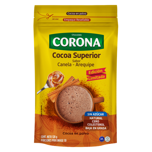 [055117] Cocoa Superior Corona Sabor Canela Arequipe Edición Limitada Doypack  120Gr