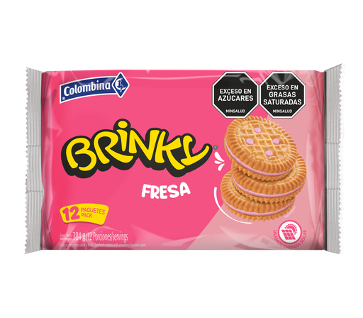 [055130] Galletas Brinky Fresa 12 Unidades 384Gr