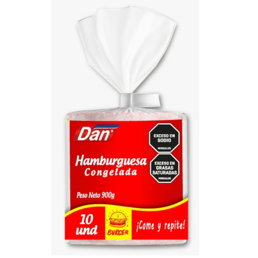 [055152] Hamburguesa Congelada Dan 10 Unidades 900Gr