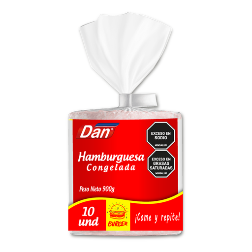 [055152] Hamburguesa Congelada Dan 10 Unidades 900Gr