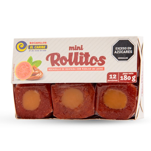 [055149] Mini Rollitos El Caribe Arequipe Guayaba 12 Unidades 180Gr