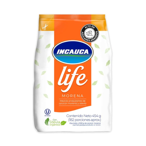 [055188] Azúcar Incauca Life Morena Con Stevia Bolsa 454Gr