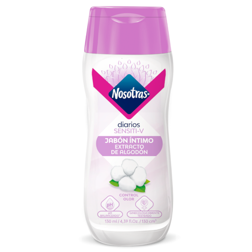 [055193] Jabón Íntimo Nosotras Sensiti-V Con Extracto De Algodón 130Ml