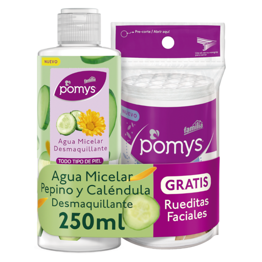 [055195] Agua Micelar Pomys Pepino Y Caléndula Desmaquillante 250Ml Gratis Rueditas Faciales