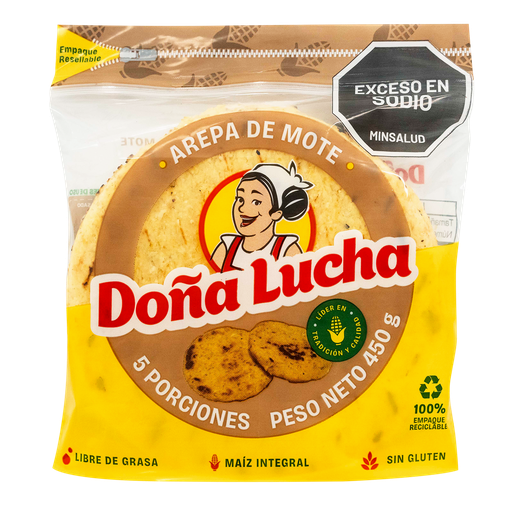 [055205] Arepa De Mote Doña Lucha 5 Unidades 450Gr