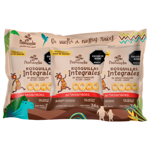 [055368] Rosquillas Integrales Snack Naturela 6 Unidades 216Gr