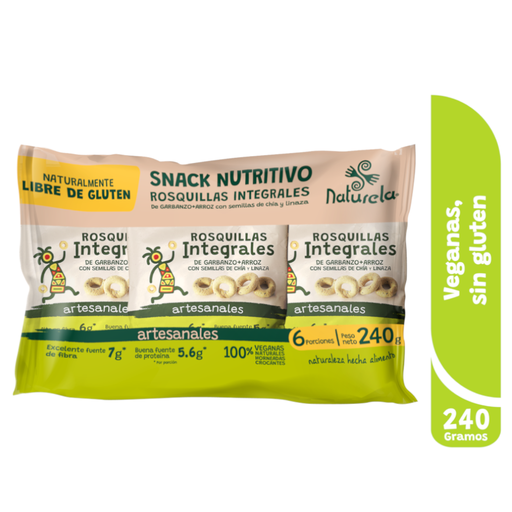[055367] Rosquillas Integrales Snack Naturela 6 Unidades 240Gr